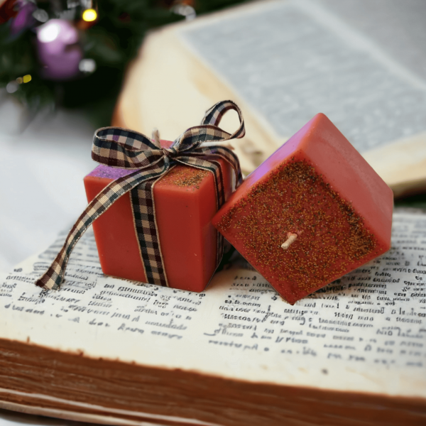 Αρωματικό Κερί Σόγιας με σχήμα Δώρου (Christmas Spice)
